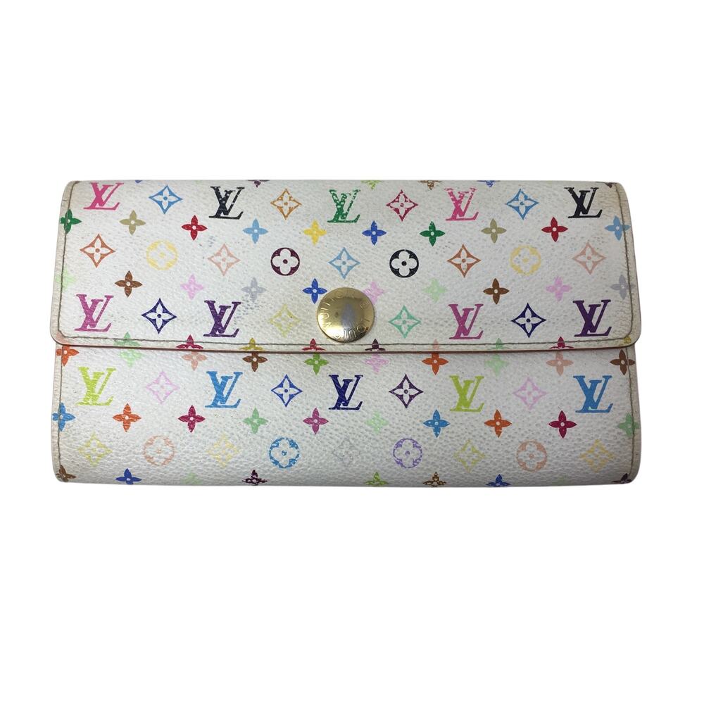 Louis Vuitton White Multicolor Takashi Murakami Long Wallet